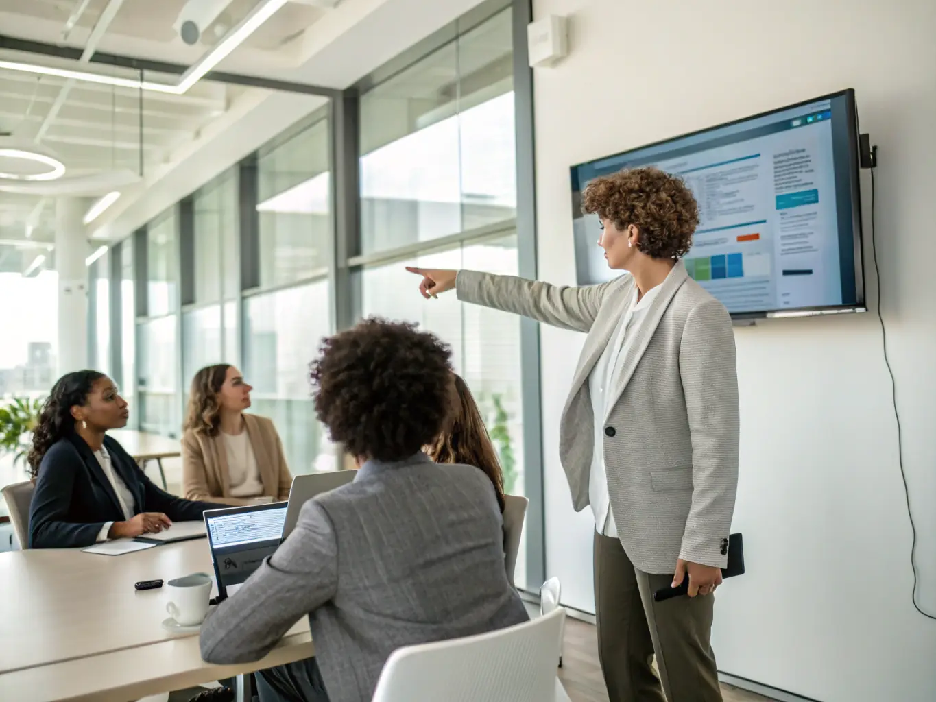 A trainer is teaching a team how to use AI tools, focusing on practical applications and workflow improvements.